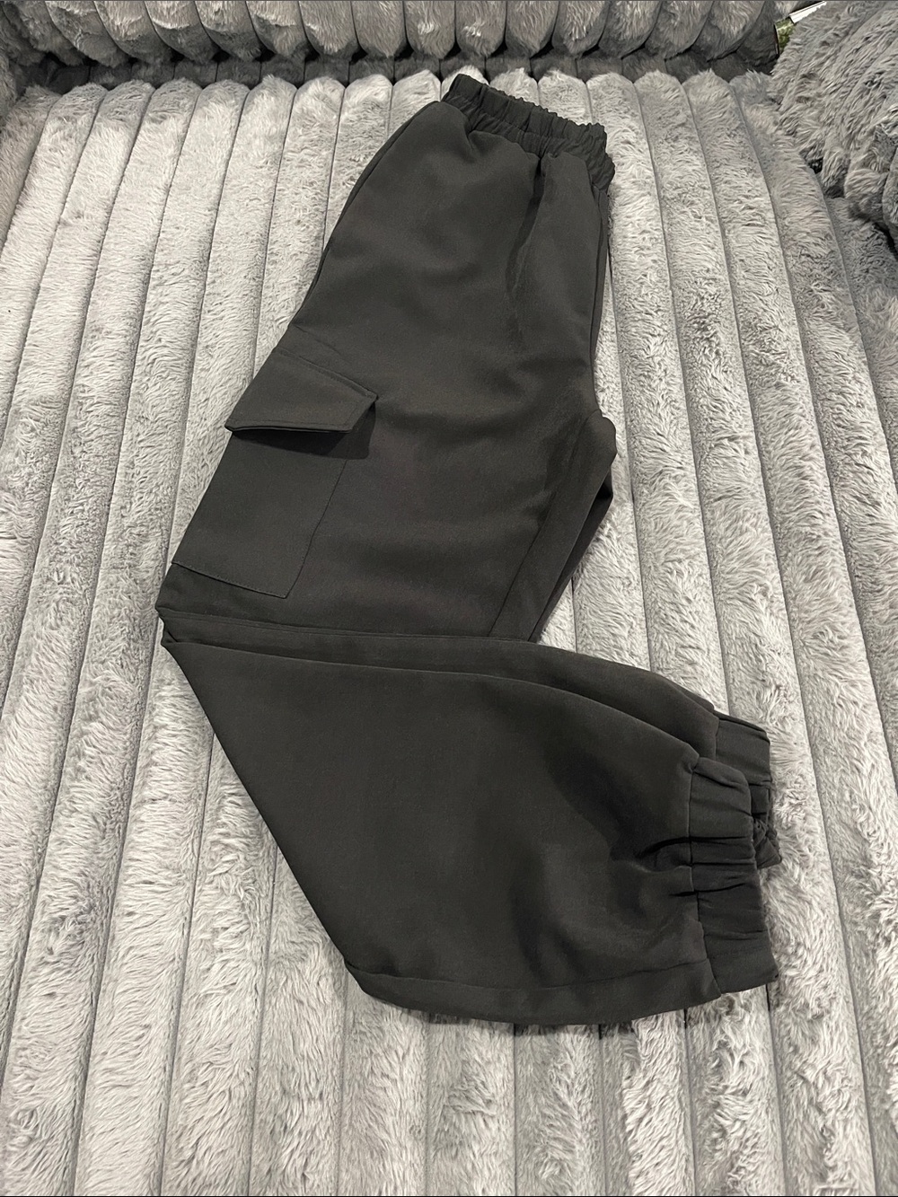 Black Women's Cargo Jogger pants with Elastic Waist
